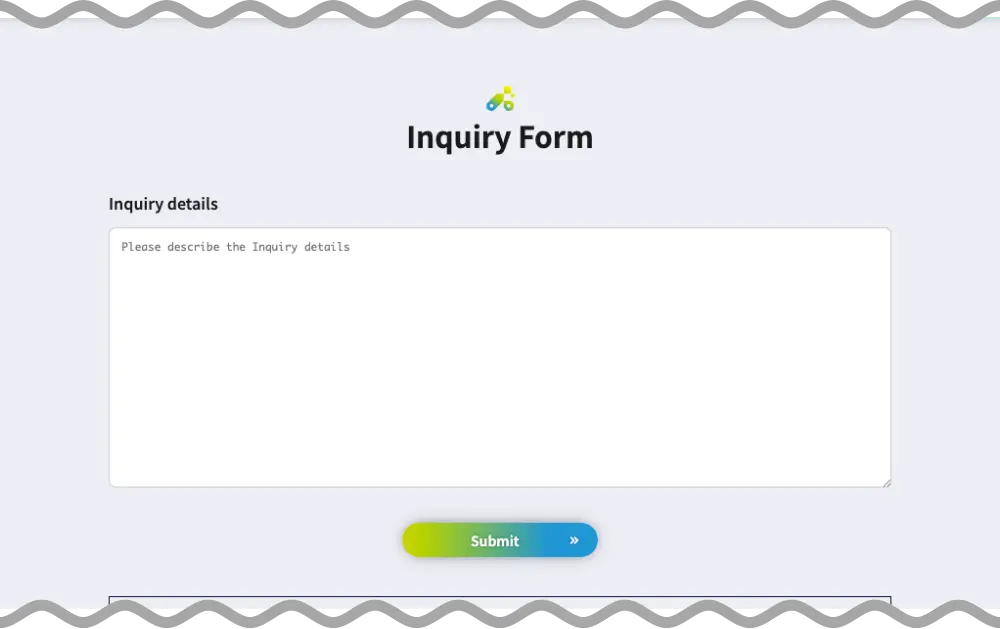 Inquiry Form — Screen Image